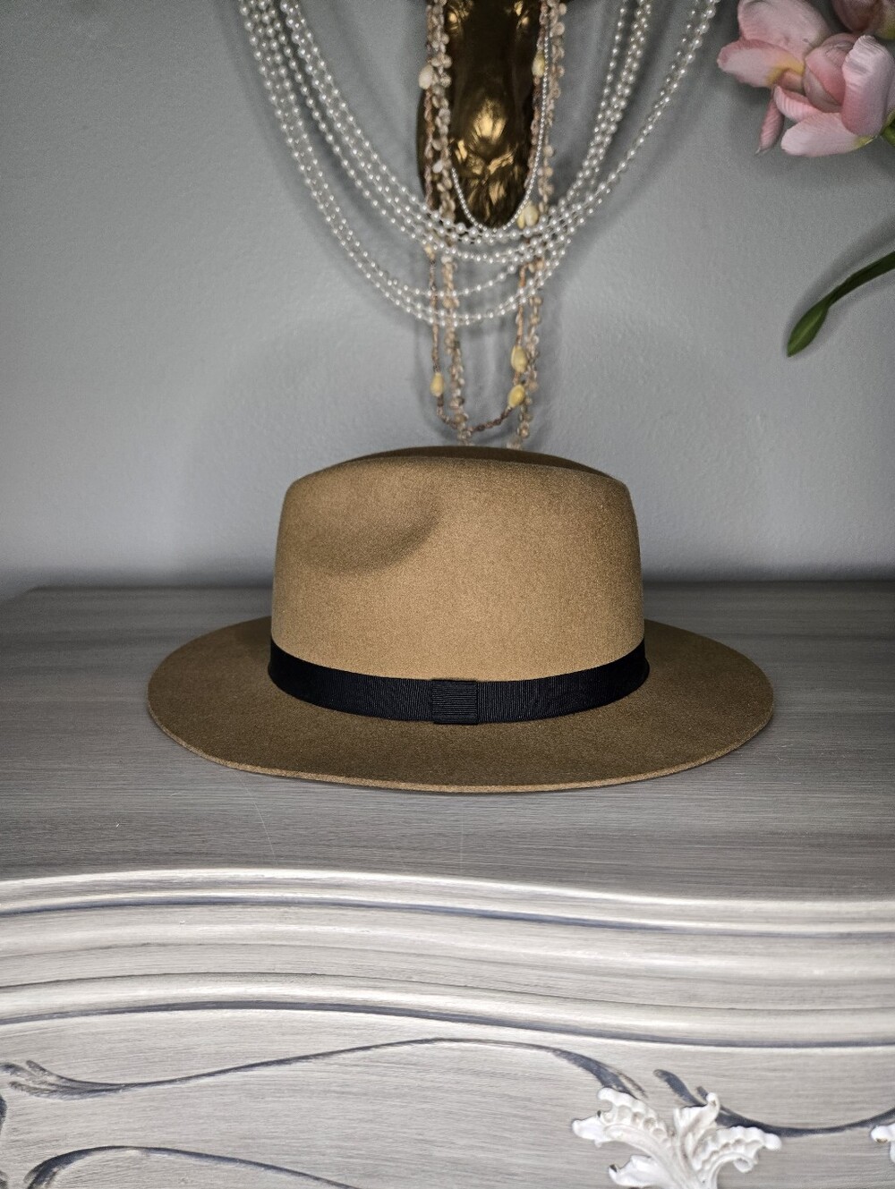H&M Classic Wide-Brim Felt Fedora with Black Band